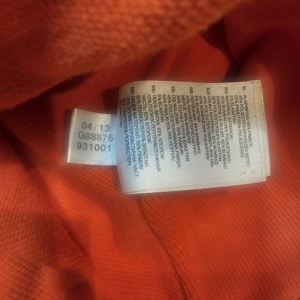 Adidas by Stella McCartney Orange Fleece Hoodie Women’s Medium Zip-Up Active Jac - Picture 11 of 14